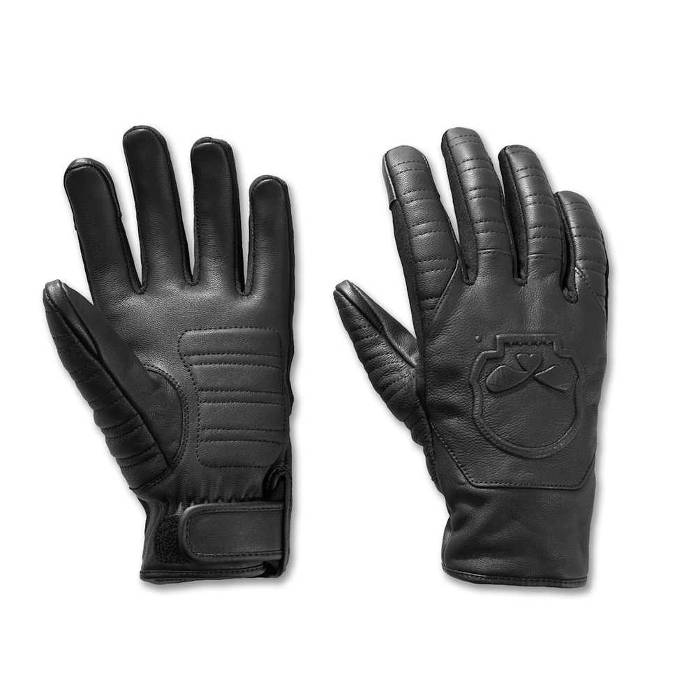 NWT Harley-Davidson Black Leather Riding Gloves - Willie G Skull